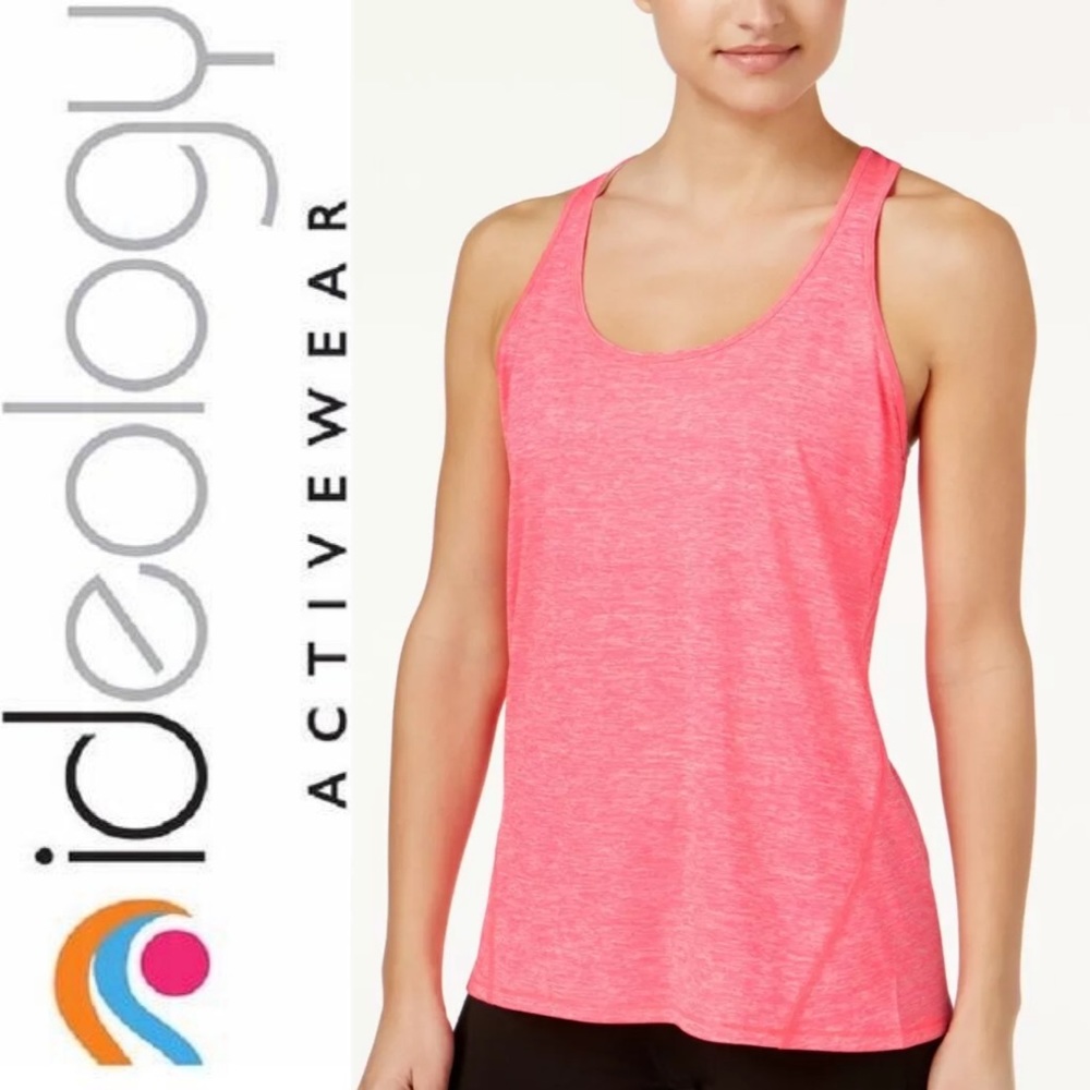 Ideology Heathered Racerback Tank Top Neon Pink